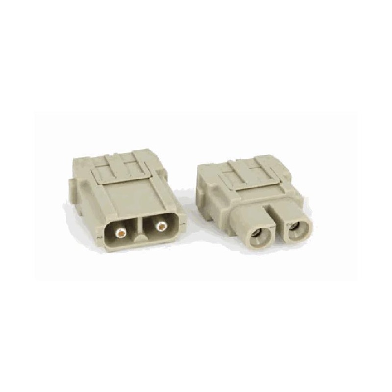 Insert HM modulaire, Raccordement à vis axiale, femelle, 2 pin, 40A, Polycarbonate 